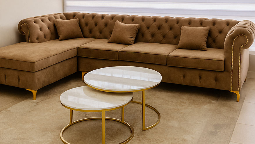 Classic Chesterfield Velvet 4 seater L