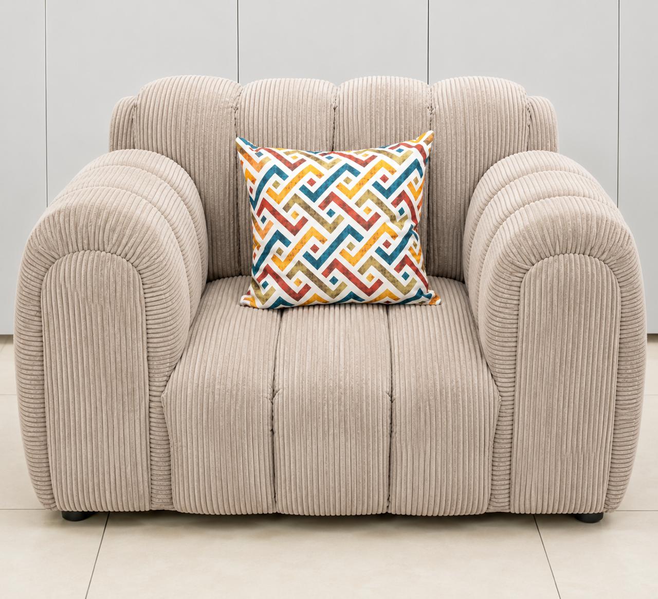 Luna Corduroy Accent Couch 1 seater
