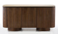 Walnut Curved Buffet Table