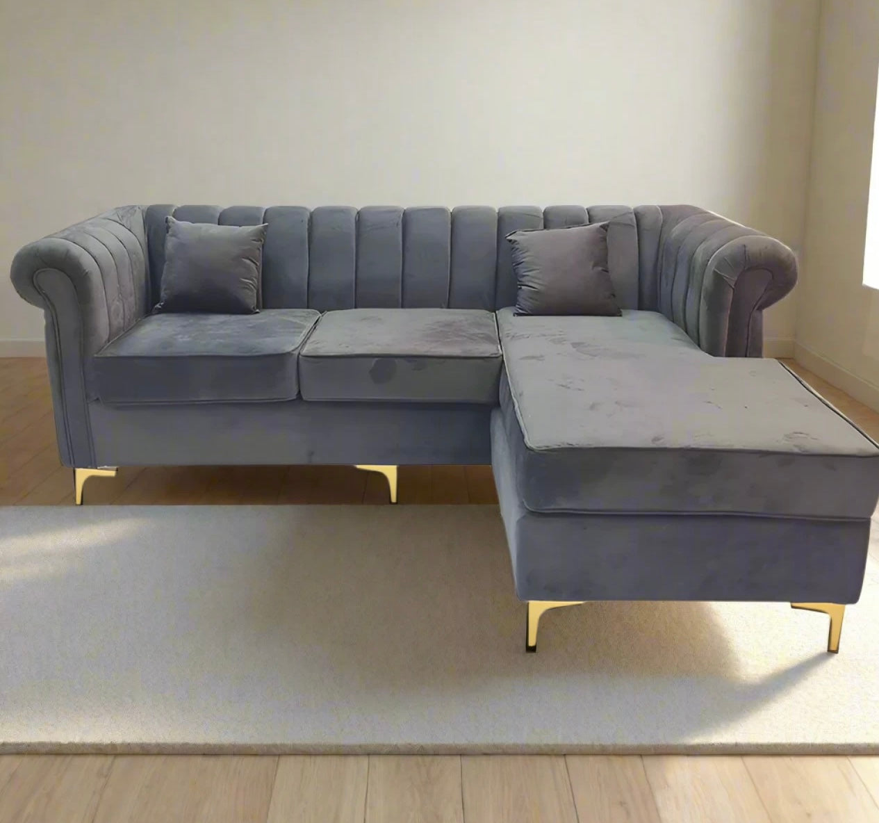 Latina Universal Stripe Couch Velvet 3 Seater Sofa