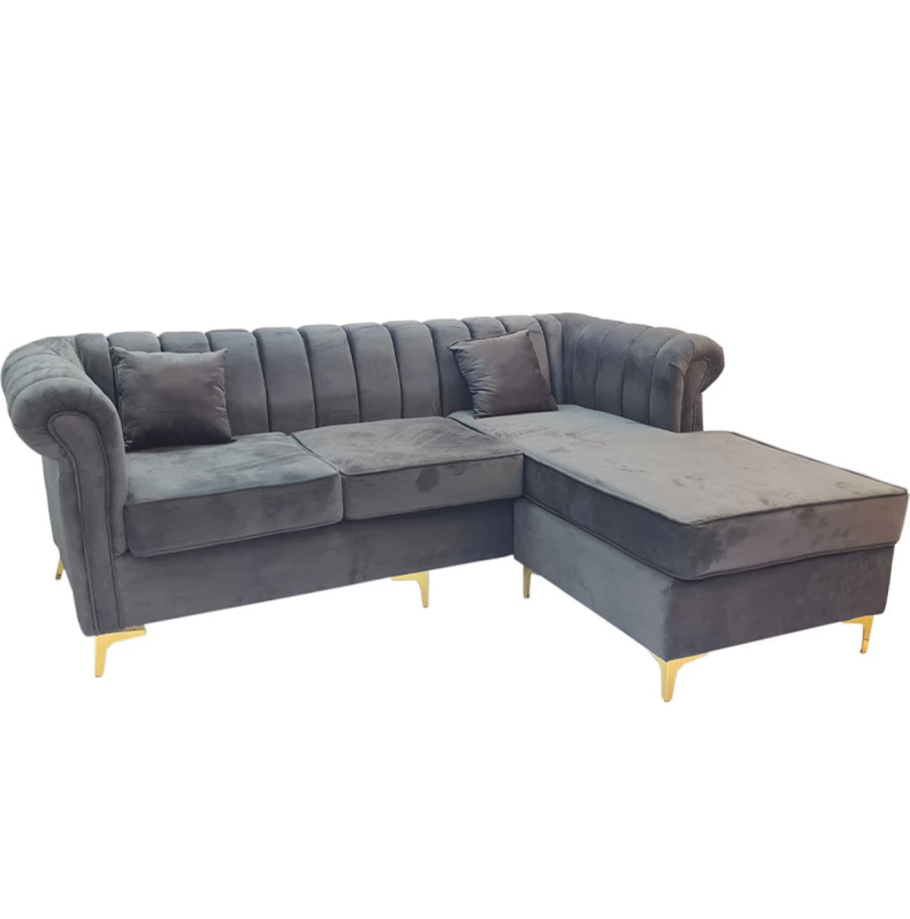 Latina Universal Stripe Couch Velvet 3 Seater Sofa