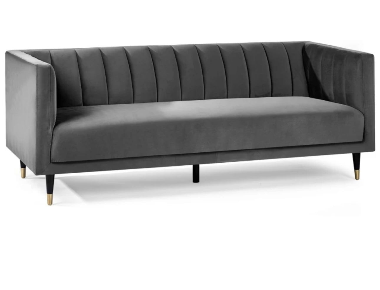 Comfy Home Furnitures Panel 3 seater sofa Velvet 3 Seater Sofa