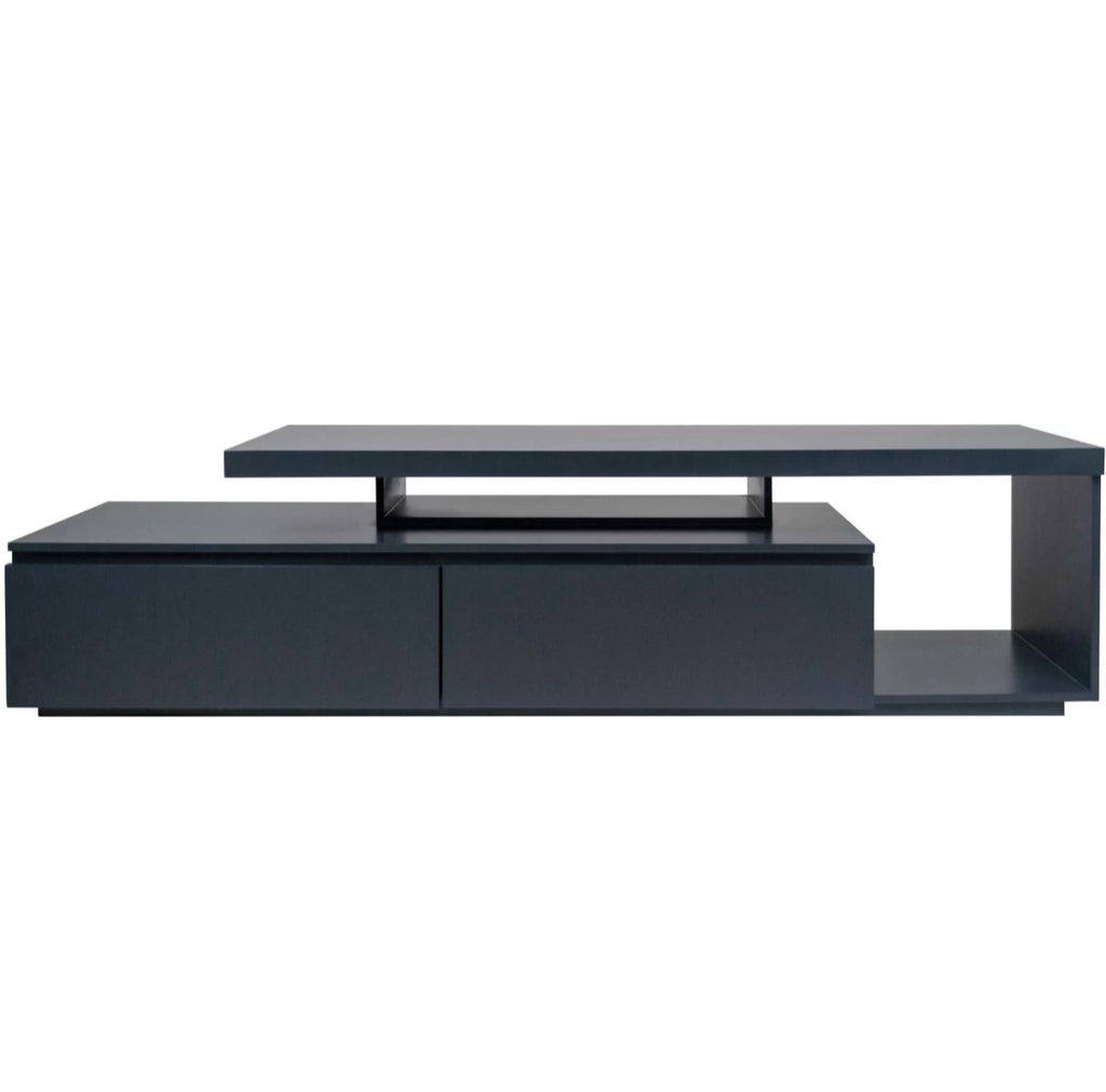 Sleek Amber  Modern TV Stand – Dual-Level Storage Design