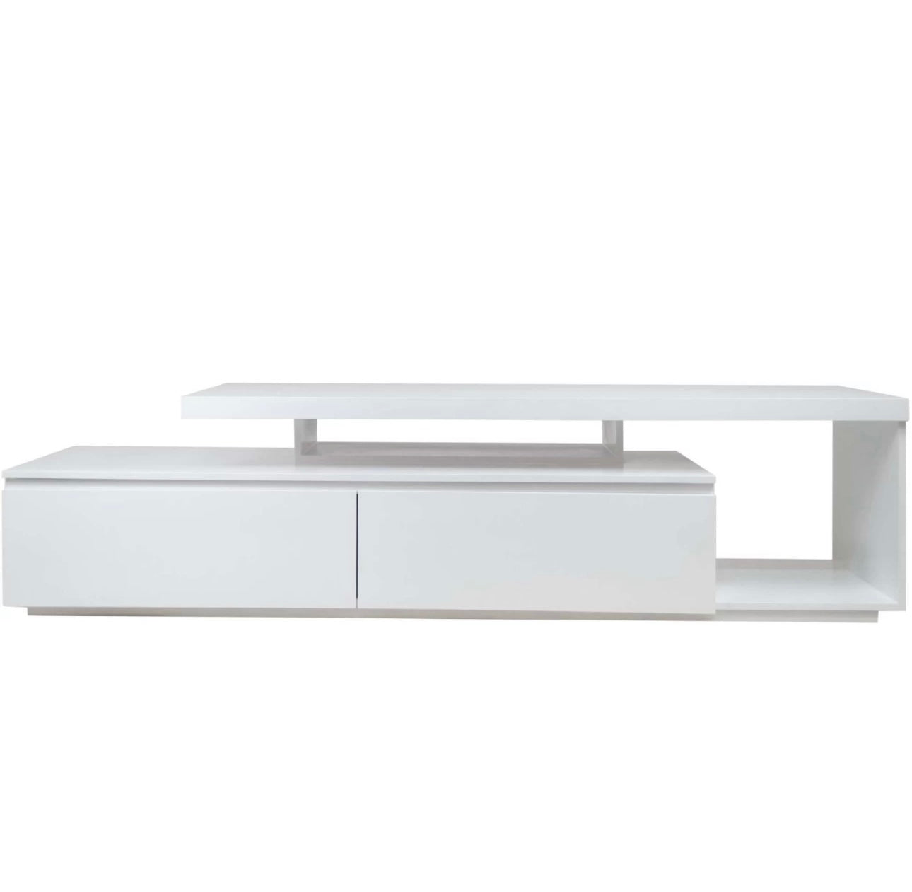Sleek Amber  Modern TV Stand – Dual-Level Storage Design