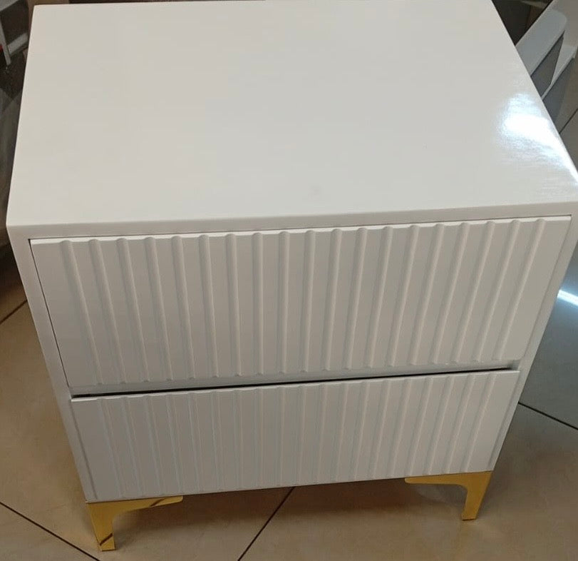 Milano Fluted Two-Drawer Bedside Pedestal